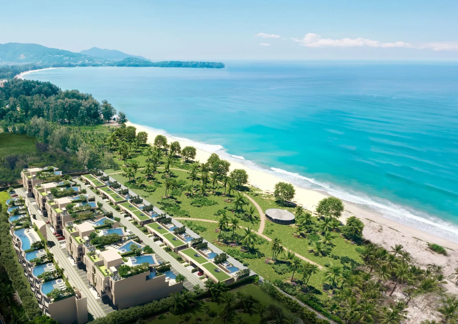 The estate behind Bang Tao Beach, aerial